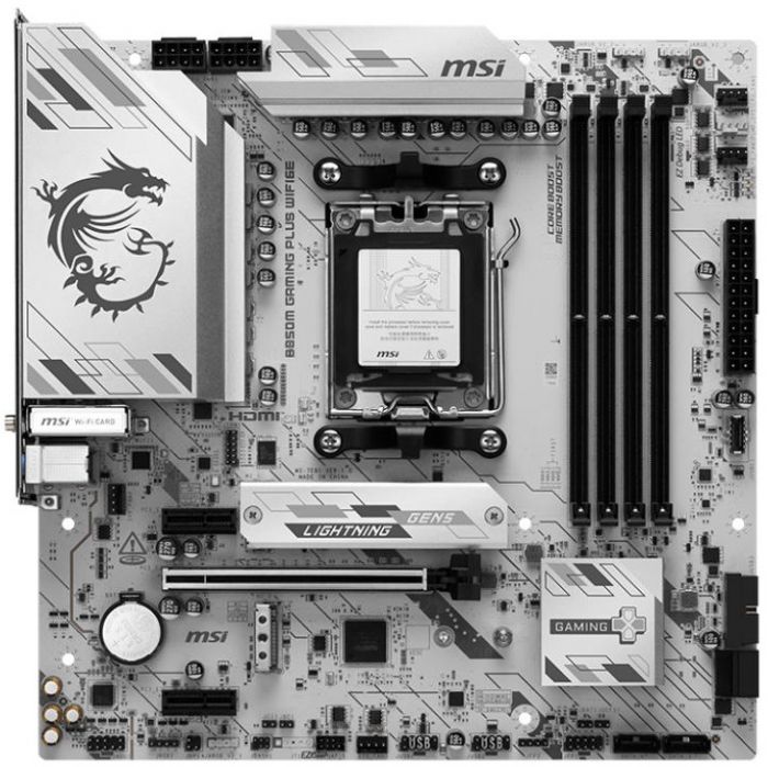 Материнcька плата MSI B850M GAMING PLUS WIFI6E sAM5 B850 4xDDR5 M.2 HDMI DP WiFi BT mATX