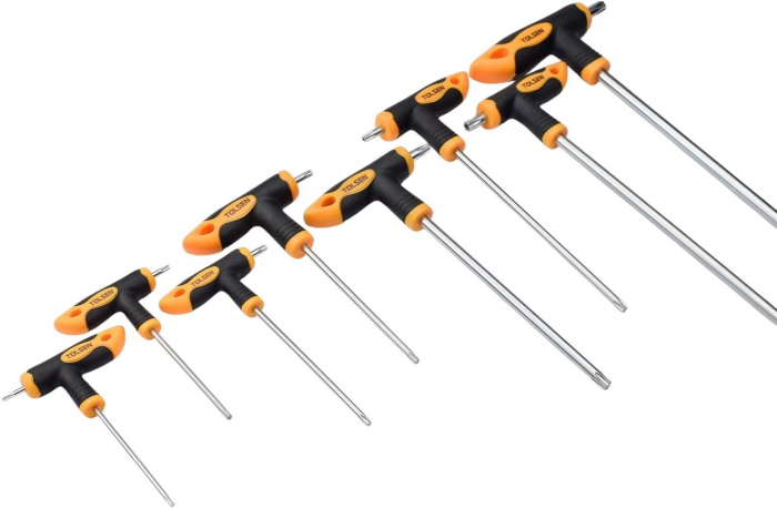 Викрутка Tolsen набір 8шт, Т-подібні, Тorx 10-50, сталь CrV