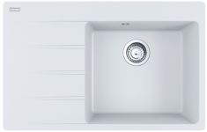 Мийка кухонна Franke Centro, фраграніт, прямокутник, з крилом зліва, 780х500х200мм, чаша - 1, врізна, CNG 611-78 TL, білий