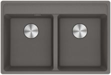 Мийка кухонна Franke Maris, фраграніт, прямокутник, без крила, 760х510х200мм, чаша - 2, врізна, MRG 620 TL, сірий камінь
