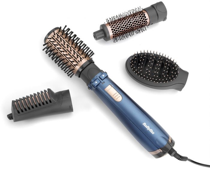 Фен-щітка Babyliss Style Pro, 1000Вт, 2 режими, іоніз-я, хол. Обдув, чохол для зберігання, кераміка, синій
