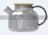 Заварник Ardesto Graphite 1000мл, боросилікатне скло, бамбук, cірий