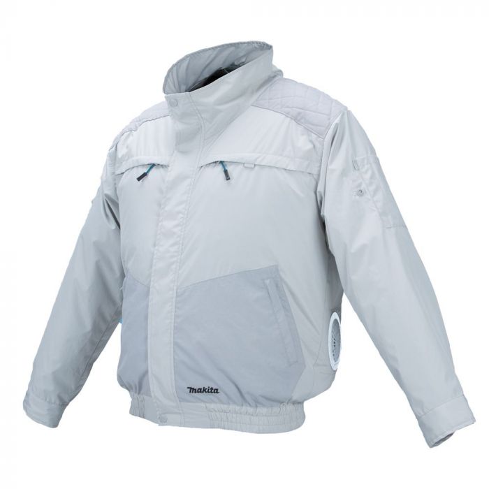 Куртка акумуляторна Makita LXT, 18В, з вентиляцією, поліестер, розміт L, білий, 0.44кг