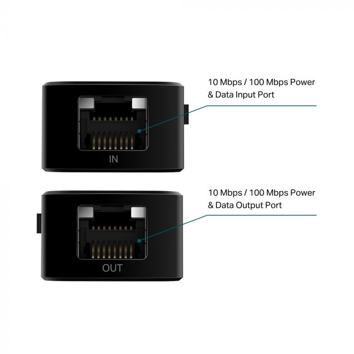 Сплітер PoE TP-LINK POE10E 1xFE, 1xFE PoE PD, 20W