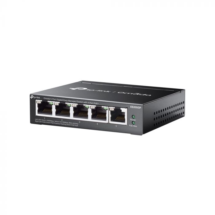 Комутатор TP-LINK ES205GP 5xGE (4xPoE), 65.2Вт, WebSmart