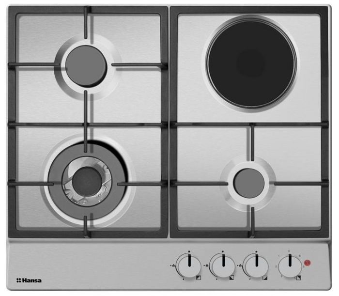 Варильна поверхня Hansa комбінована (3 газ + 1 електро), 59см, нерж