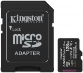 Карта пам'яті Kingston microSD  128GB C10 UHS-I A1 V10 R150MB/s + SD