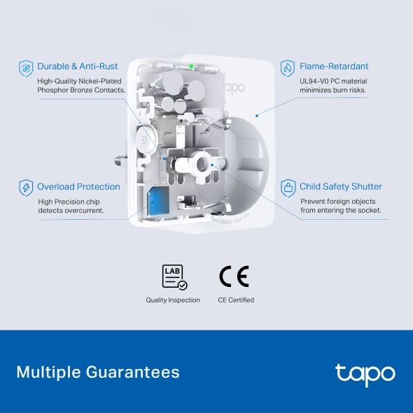 Розумна розетка компактна TP-LINK Tapo P110M N300 BT 16A