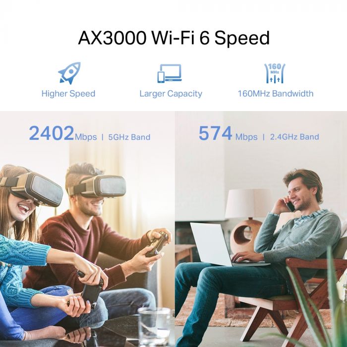 Розширювач покриття WiFi TP-LINK RE700X AX3000, 1хGE, MESH