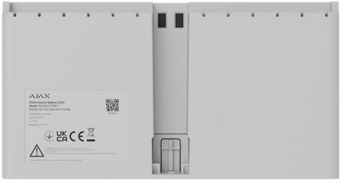 Акумулятор Ajax EN54 Internal Battery 24h white, для Ajax Fire Hub і Ajax Fire Rex, 24 год, EN54, білий