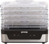 Сушарка для продуктів Gorenje 230Вт, піддонів - 5x2.8см, діаметр - 29см, макс - 75°С, електр.упр,білий