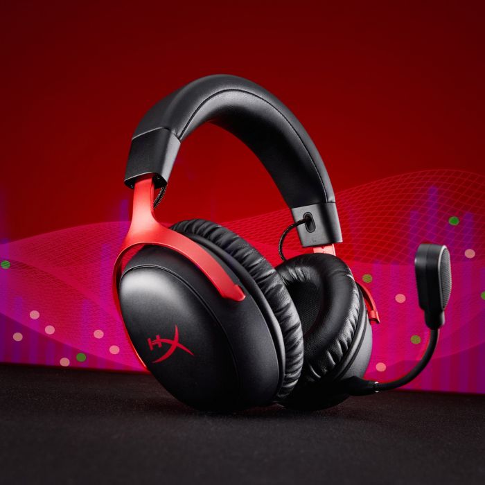 Гарнітура ігрова HyperX Cloud III S, WL/USB-A/USB-C, чорно-червоний
