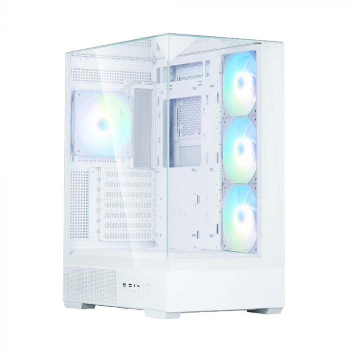 Корпус Zalman P40 Prism Plus без БЖ, 2xUSB3.0, 1x Type C, 3x120мм ARGB Reverse,  1x120мм ARGB, VGA 420мм, LCS ready, TG TG Side/Front/Top Panel, ATX, білий
