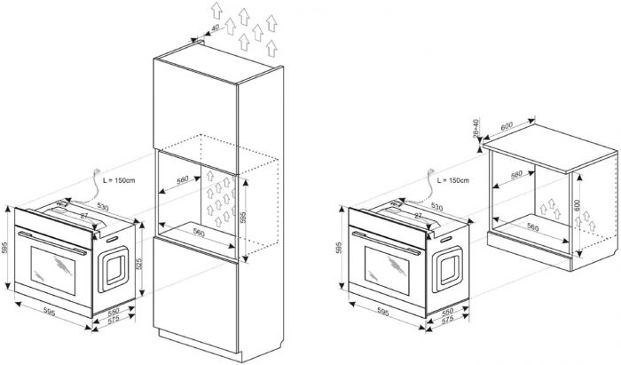 Духова шафа Hansa електрична, 77л, A, дисплей, конвекція, нерж