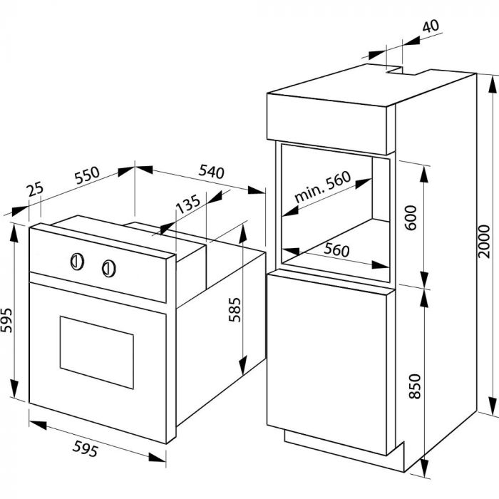 Духовка электр. Hansa, 60см, 62л, A,  гриль , емаль легкого очищення, диспл., нержавіюча сталь