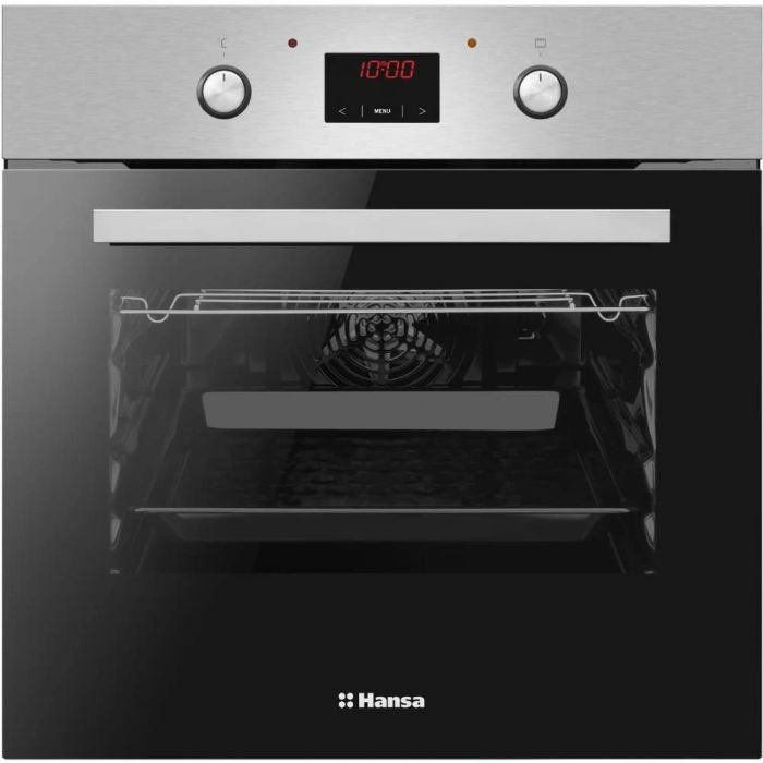 Духовка электр. Hansa, 60см, 62л, A,  гриль , емаль легкого очищення, диспл., нержавіюча сталь