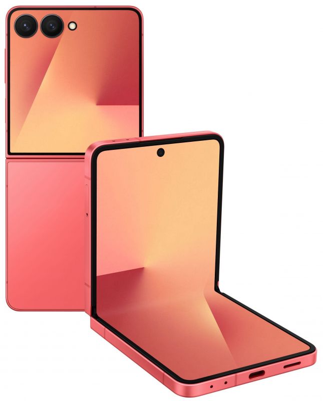 Смартфон Samsung Galaxy Flip 7 5G (F766) 6.9"/4.1"12/256ГБ, 1SIM, 4300мА•год, червоний корал