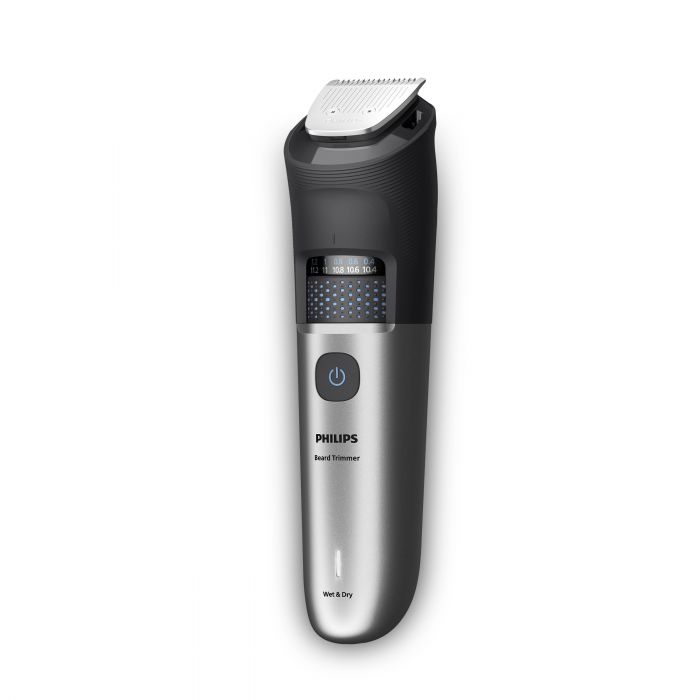 Тример Philips Series 7000, для бороди і вусів, акум., сталь, чорно-сріблястий
