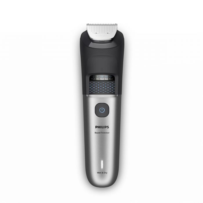 Тример Philips Series 7000, для бороди і вусів, акум., сталь, чорно-сріблястий