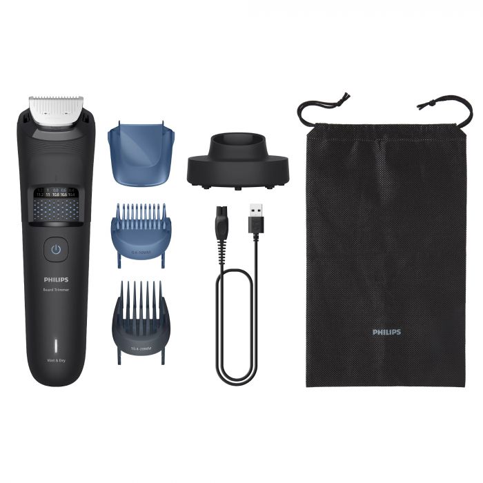Тример Philips Series 5000, для бороди і вусів, акум., сталь, чорний