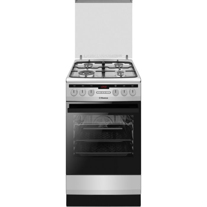 Плита Hansa комбінована, 50х60см, 62л, чавун, газ контр., дисплей, сірий