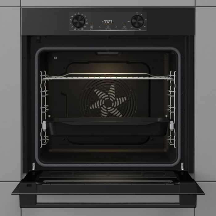 Духова шафа Gorenje електрична, 77л, A+, дисплей, IconLed, піроліз, готув. на різн рівнях, чорний