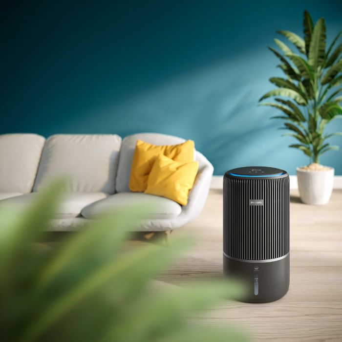 Очисник повітря Philips 2 в 1 PureProtect Water Series 3400, 78м2, 300м3/год, Nano, НЕРА,попередн.,угольний фільтр, Wi-Fi, датчик якості, температ,вологості, темно-сірий