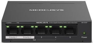 Комутатор MERCUSYS MS105GP 5xGE (4xPoE), 65Вт, Некерований