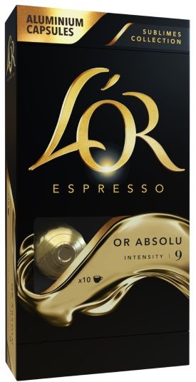 Кава L`OR капсули, Espresso Or Absolu, арабіка, 10шт, Nespresso