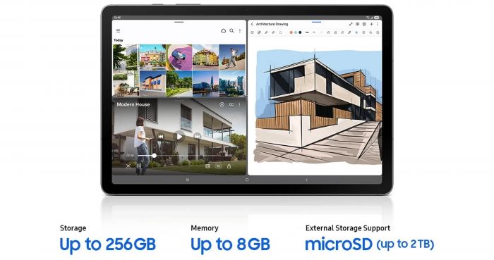 Планшет Samsung Galaxy Tab S10 Lite (X400) 10.9" 8ГБ, 256ГБ, 8000мА•год, Android, сірий