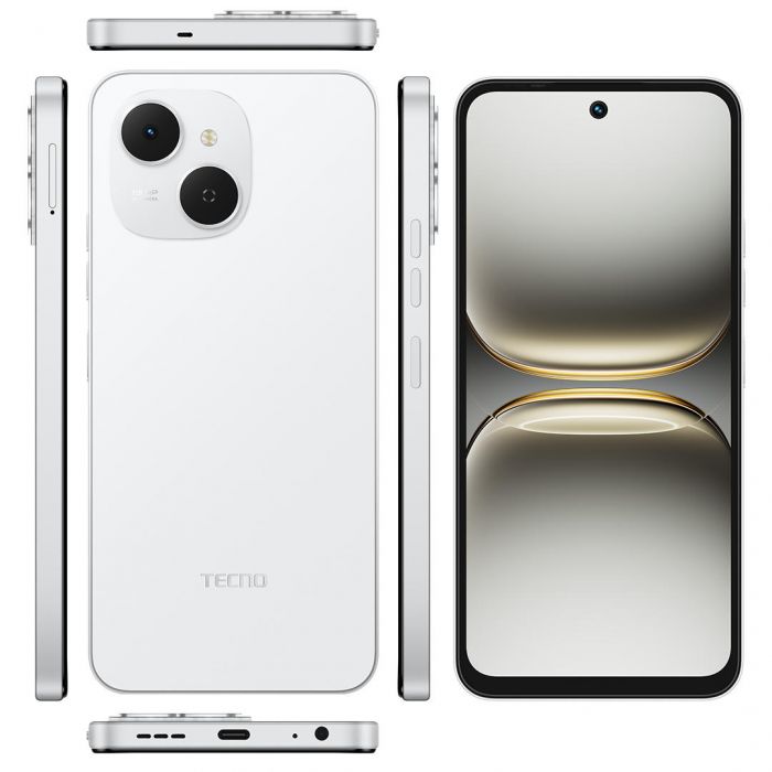 Смартфон TECNO Spark 40C (KM4k) 6.67" 4/128ГБ, 2SIM, 6000мА•год, Veil White