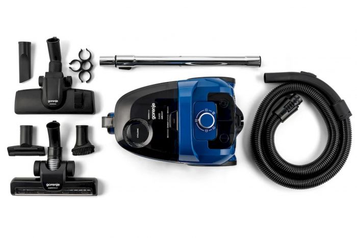 Пилосос Gorenje контейнерний, 850Вт, конт пил -3.3л, HEPA, телескоп трубка, синій