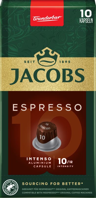 Кава Jacobs  капсули, Espresso Intenso, купаж арабіка/робуста, 10шт, Nespresso