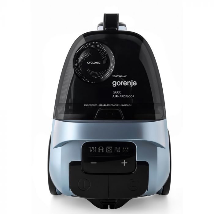 Пилосос Gorenje контейнерний, 800Вт, конт пил -3.3л, HEPA, телескоп трубка, сенсорне упр, голубий