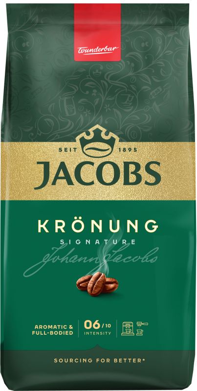 Кава Jacobs зерна, 1000г, Kronung , купаж арабіка/робуста