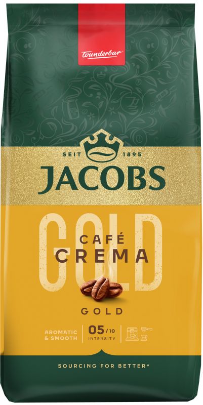 Кава Jacobs зерна, 1000г, Crema Gold, купаж арабіка/робуста