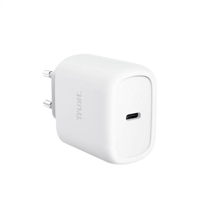 Зарядний пристрій мережевий Trust Maxo 45Вт, GaN, USB-C PD/PPS, білий