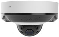 IP-Камера дротова Ajax DomeCam Mini HL white, 5мп, 4мм, гібридне підсвічування IR 15м, білий Led 15м, Poe, True WDR, IP 65, ІЧ 15м, аудіо, кут огляду 75° до 85°, міні купольна, біла