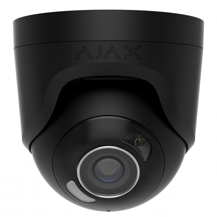 IP-Камера дротова Ajax TurretCam HL black 5мп, 2.8мм, гібридне підсвічування IR 50м, білий Led 50м, Poe, True WDR, IP 65, ІЧ 50м, аудіо, кут огляду 100° до 110°, купольна, чорна