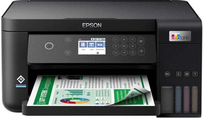 БФП ink color A4 Epson EcoTank L6260 33_20 ppm Duplex USB Ethernet Wi-Fi 4 inks Black Pigment