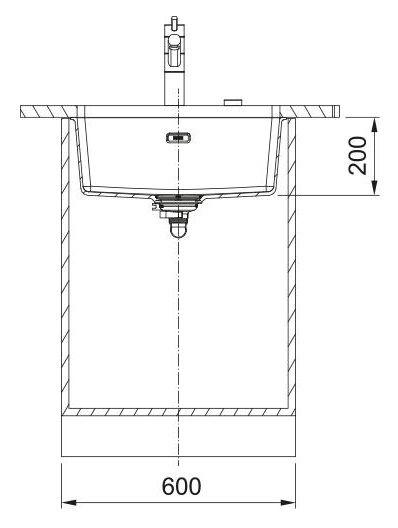 Мийка кухонна Franke Maris, фраграніт, прямокутник, без крила, 553х433х200мм, чаша - 1, під стільницю, MRG 110-52, сахара