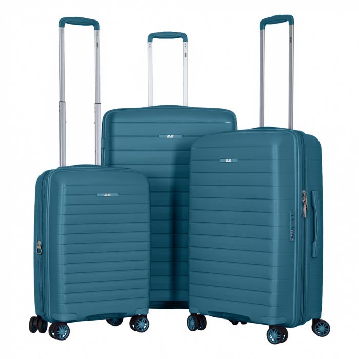 Валіза 2E, Aero, поліпропілен, середня, 63/78 л, TSA, 4 колеса, EXP, синій