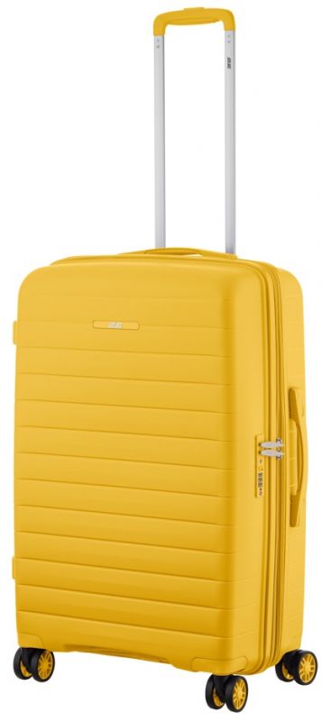 Валіза 2E, Aero, поліпропілен, середня, 63/78 л, TSA, 4 колеса, EXP, бурштиново-жовтий