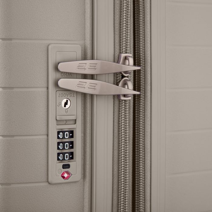 Валіза 2E, Aero, поліпропілен, мала, 35/44 л, TSA, 4 колеса, EXP, сіро-коричневий