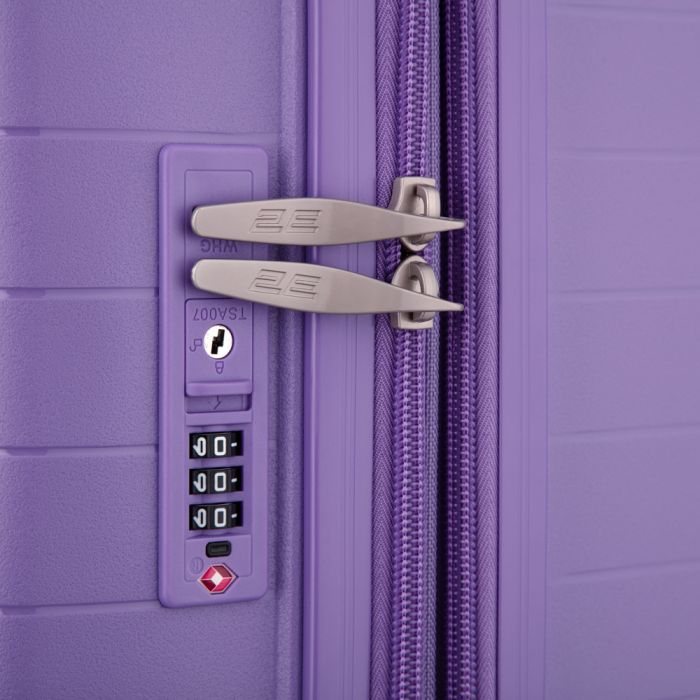 Валіза 2E, Aero, поліпропілен, мала, 35/44 л, TSA, 4 колеса, EXP, лавандовий