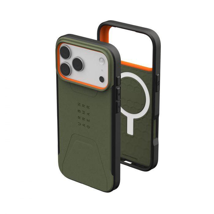 Чохол UAG для iPhone 17 Pro Max, Civilian MagSafe, Olive/Orange