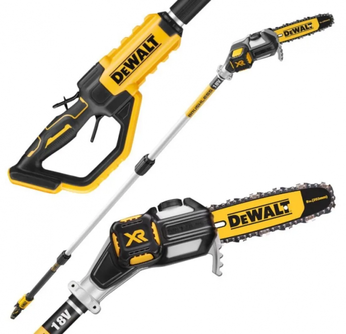 Висоторіз ланцюговий акумуляторний DeWalt 18В шина 20см штанга 180-280см 4.0кг без АКБ та ЗП