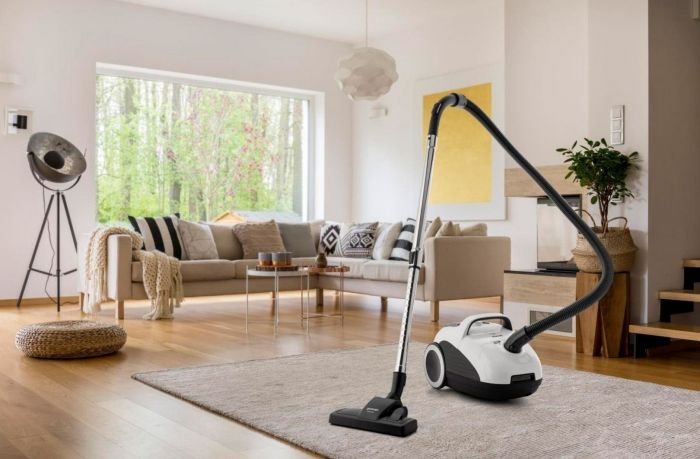 Пилосос Gorenje мішковий, 800Вт, 3л, вага-6.5кг, HEPA, індикатор, телескоп, білий