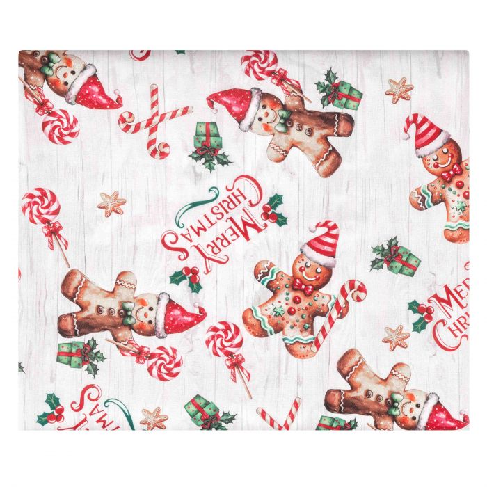 Скатертина Ardesto Christmas Gingerbread 140х180см, 100% поліестер, червоний