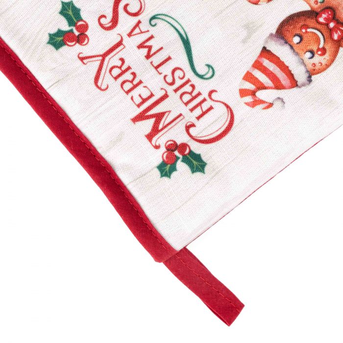 Набір прихваток для кухні Ardesto Christmas Gingerbread 18х20см, 18х30см, 100% поліестер (верх), 100% бавовна (низ), червоний